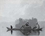 George Caleb Bingham, Pelzhandler den Missouri hinunterfahrend